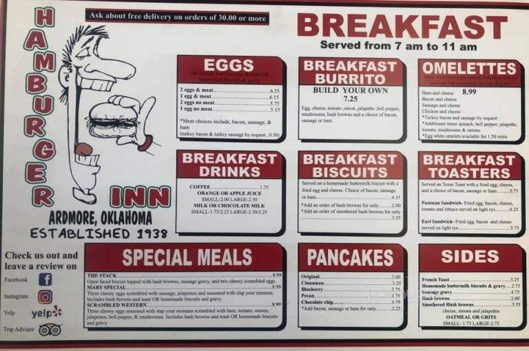 Hamburger Inn - Ardmore, OK menu_pic