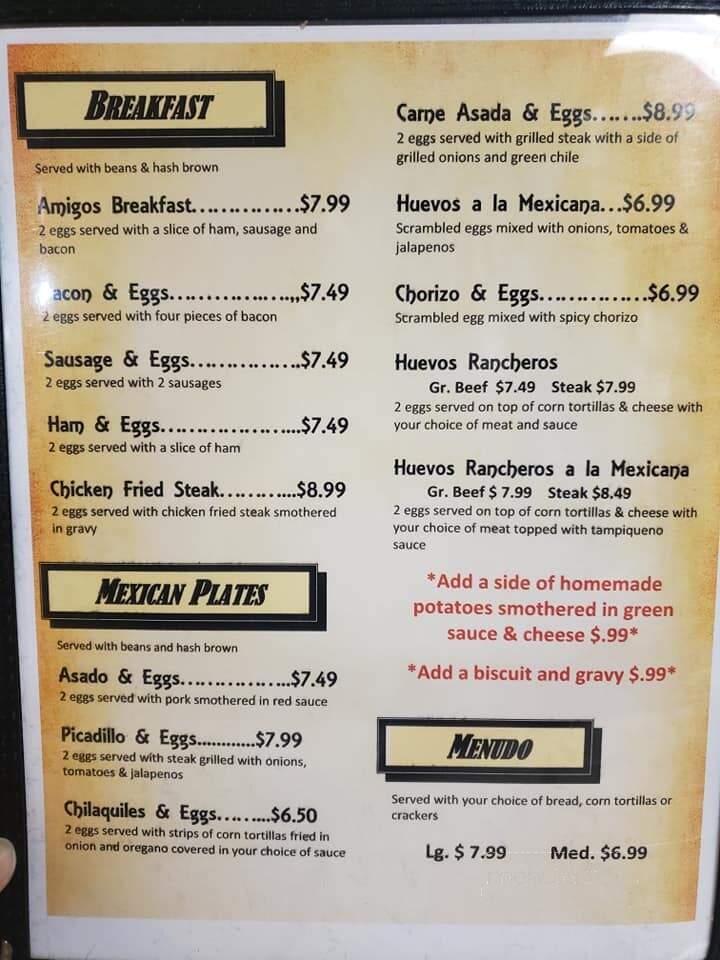 Amigos Mexican Restaurant - Roswell, NM menu_pic