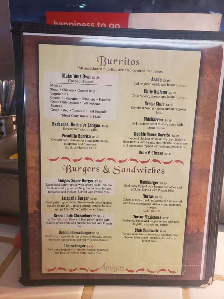 Amigos Mexican Restaurant - Roswell, NM menu_pic
