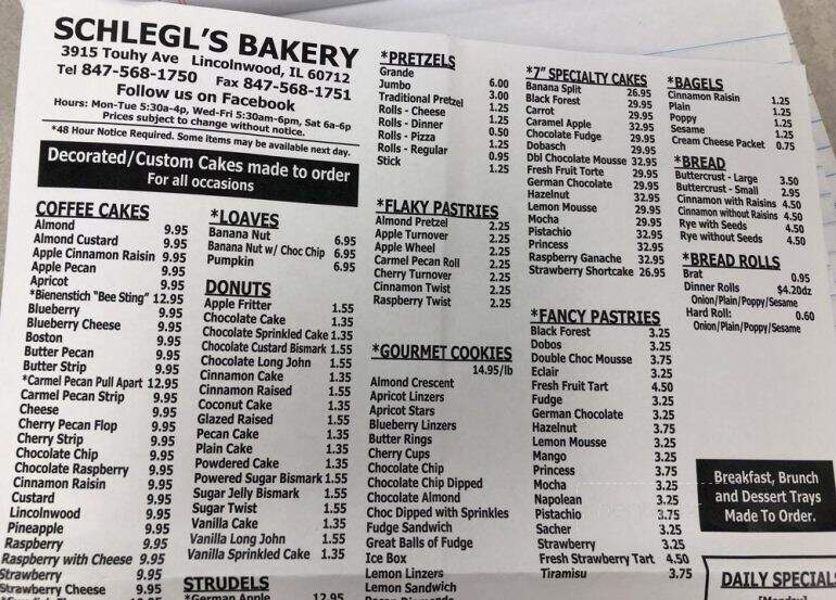 Schlegl's Bakery - Lincolnwood, IL