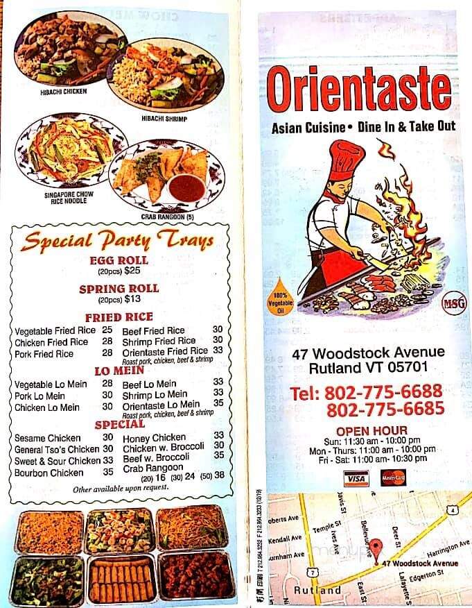 Orient Taste Express - Rutland, VT menu_pic