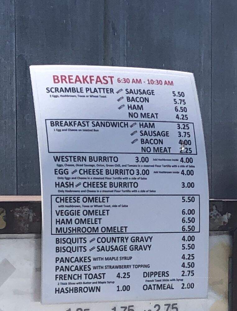 R D's Drive-In - Page, AZ menu_pic