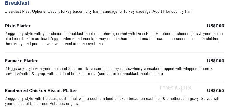 Dixie's - Keene, ND menu_pic