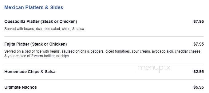 Dixie's - Keene, ND menu_pic
