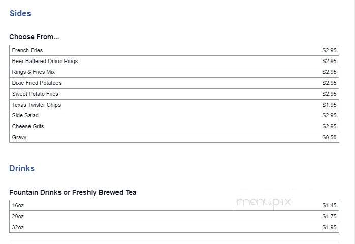 Dixie's - Keene, ND menu_pic