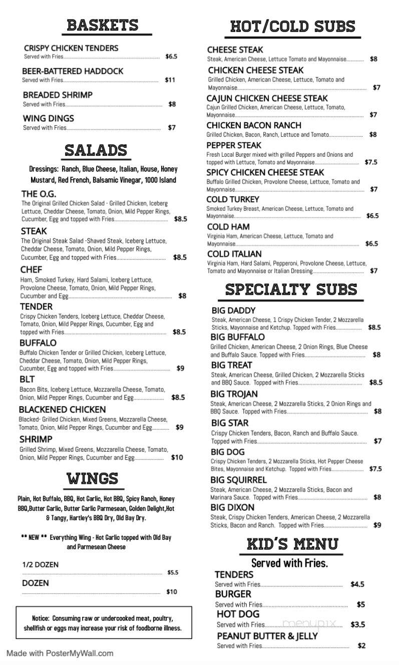 Checkers Grill - Mount Union, PA menu_pic