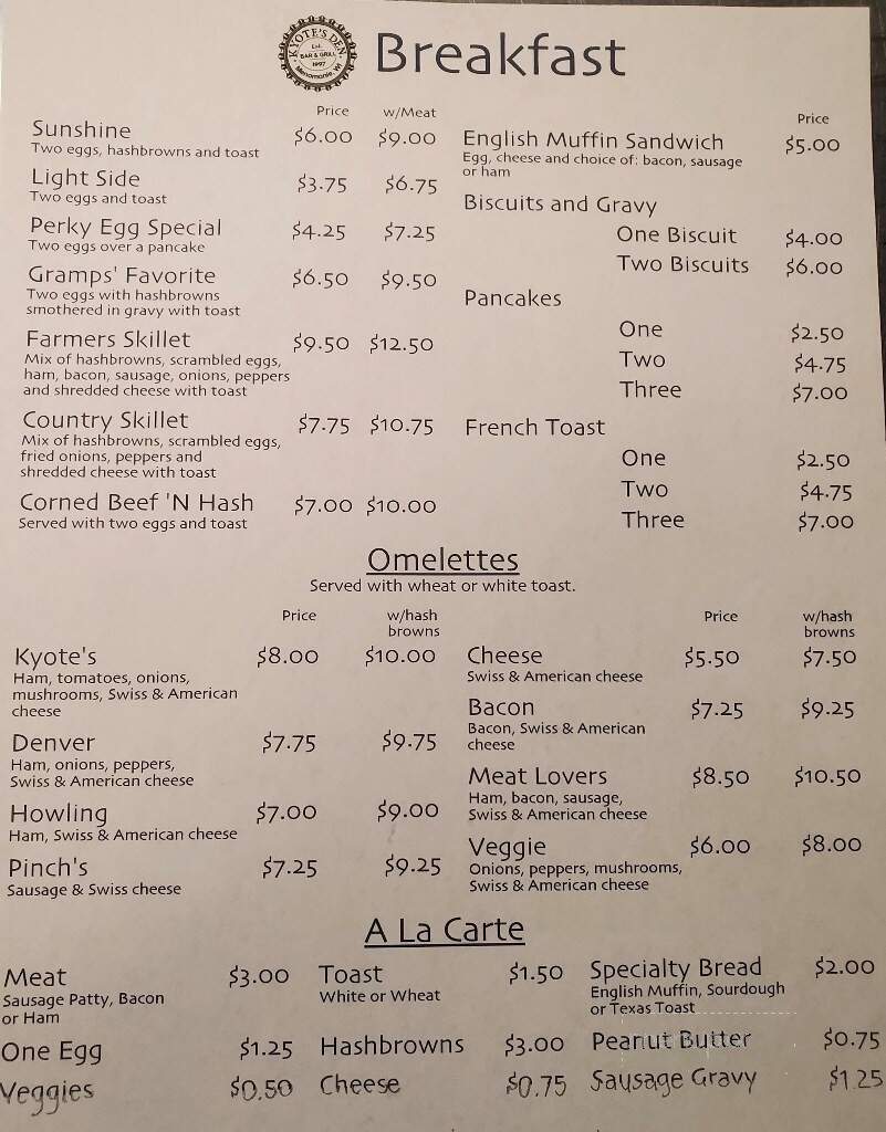 Kyote's Den Bar & Grill - Menomonie, WI