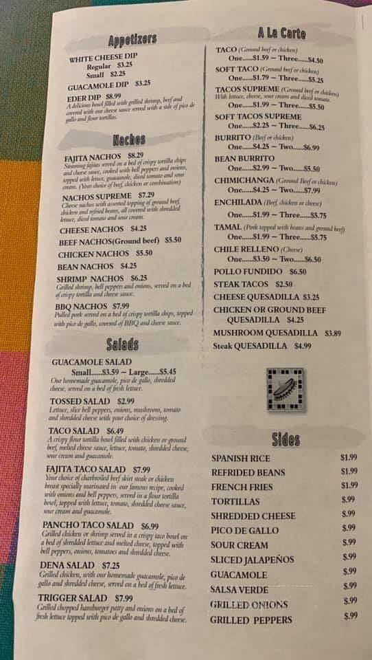 Marcelas Mexican Restaurant - Rison, AR menu_pic