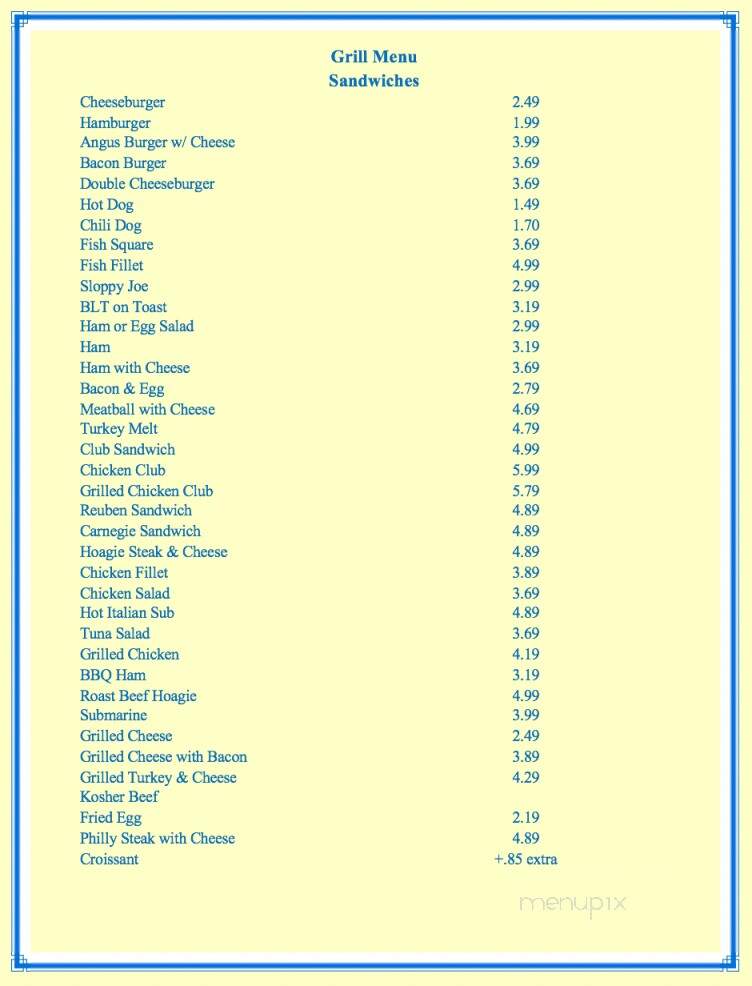 Bricker's - East Liverpool, OH menu_pic