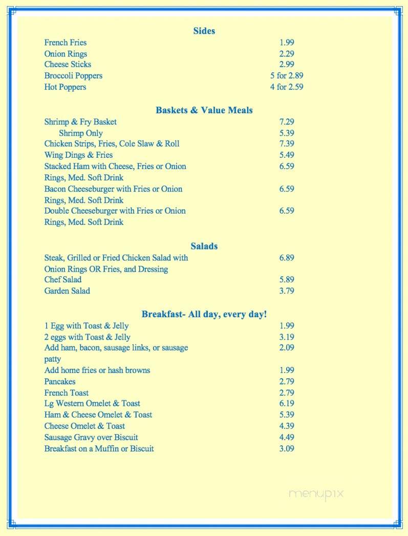 Bricker's - East Liverpool, OH menu_pic