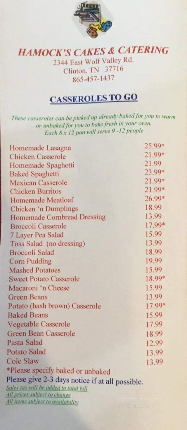 Hamock's Perkadeli - Clinton, TN menu_pic
