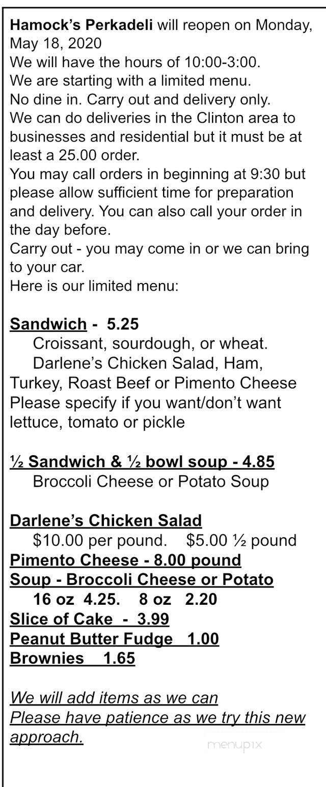 Hamock's Perkadeli - Clinton, TN menu_pic