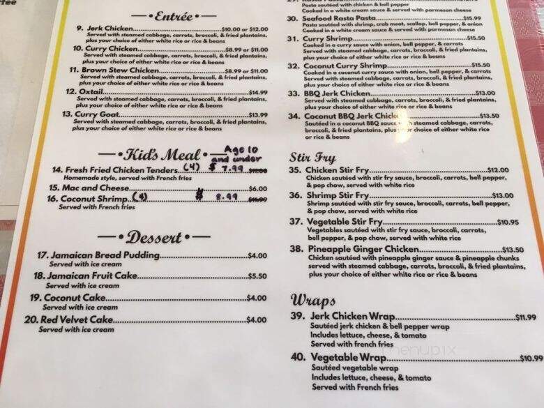 Montego Bay Cuisine - East York, PA menu_pic