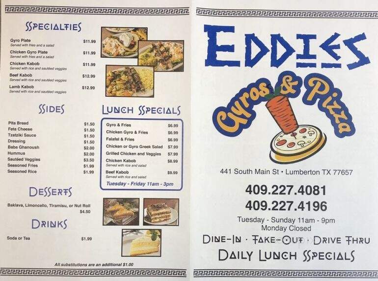 Eddie's Gyros and Pizza - Lumberton, TX