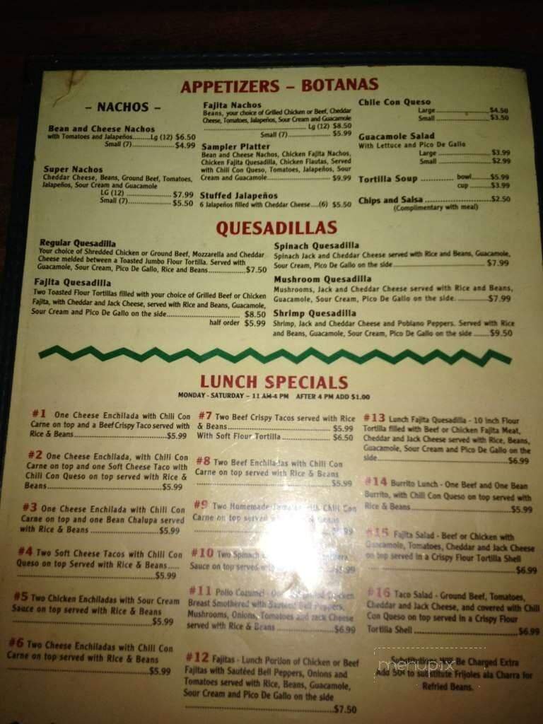 Peraltas Mexican Restaurant - Grand Saline, TX menu_pic