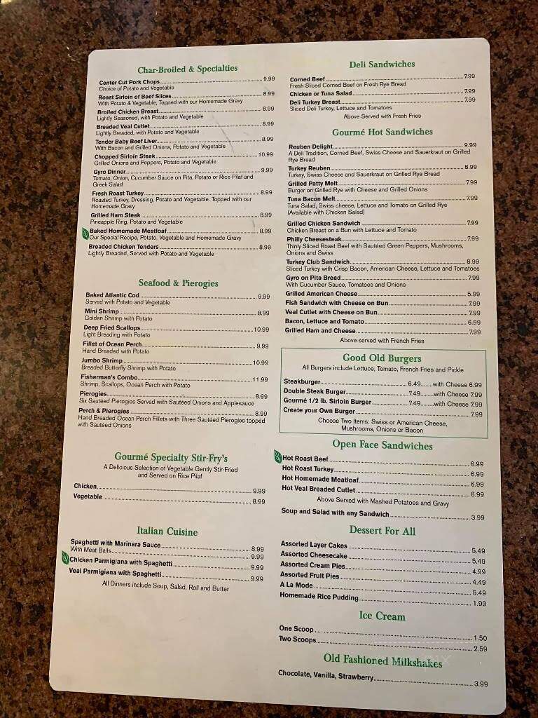 Gourmet Family Restaurant - North Ridgeville, OH menu_pic