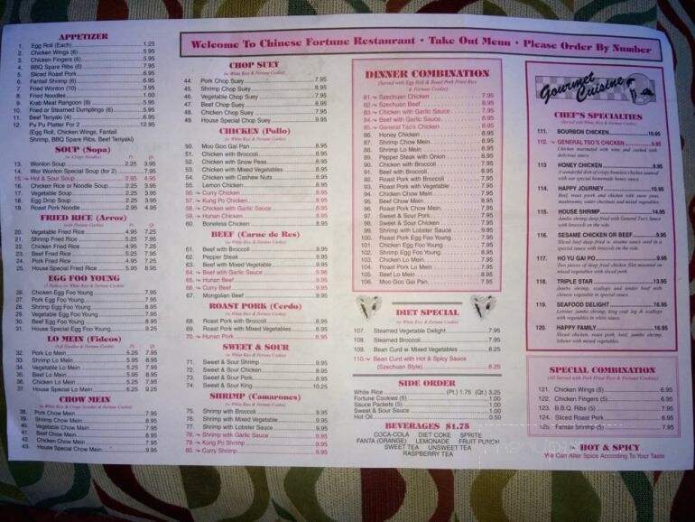 Chinese Fortune Cookie Restaurant - Labelle, FL menu_pic