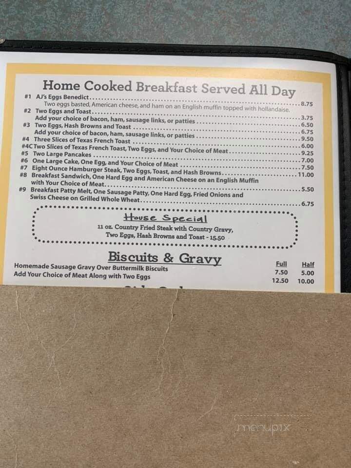 Menu of A J's Restaurant in Osakis, MN 56360