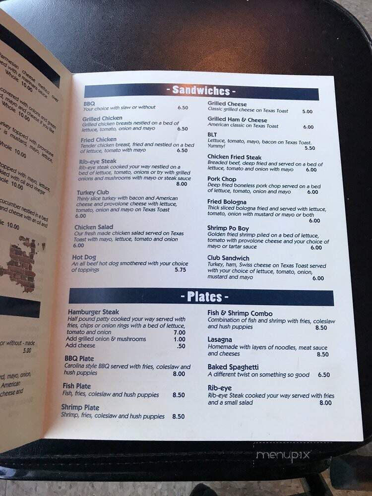 Dave's Place - Aberdeen, NC menu_pic