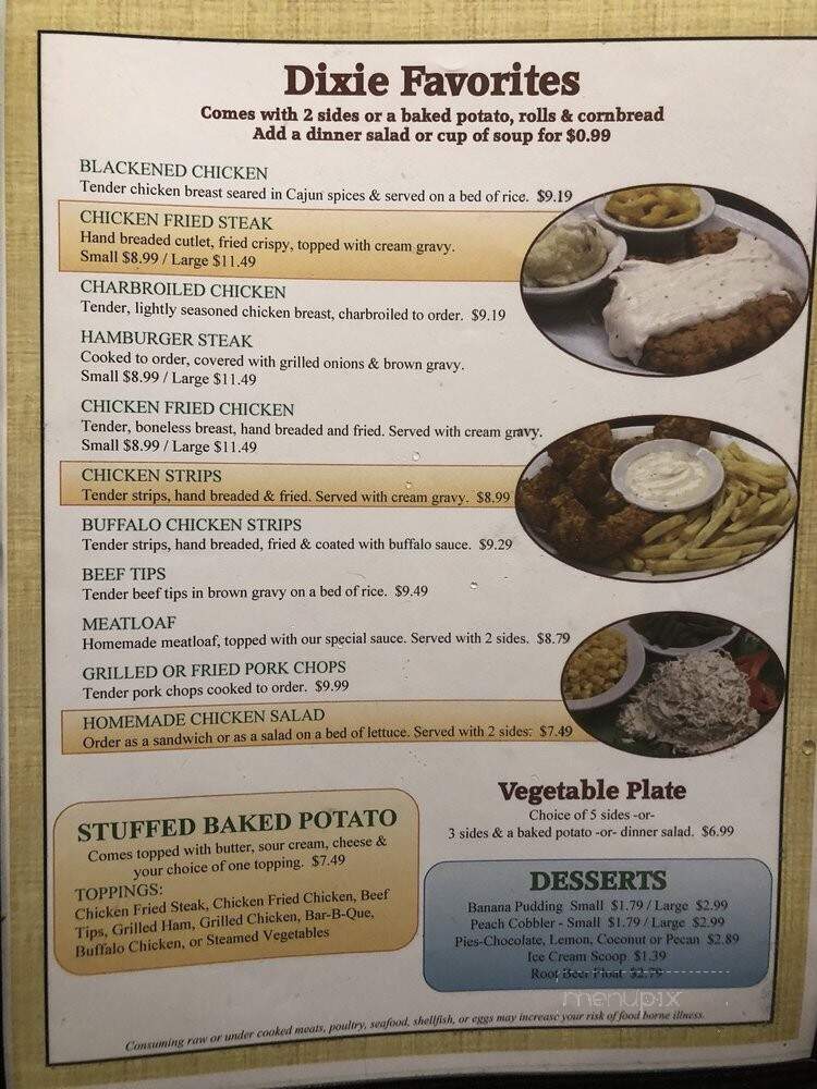Johnny Reb's Dixie Cafe - Hearne, TX menu_pic