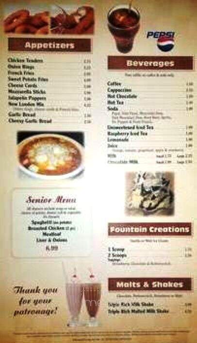 New London Family Diner - New London, WI menu_pic