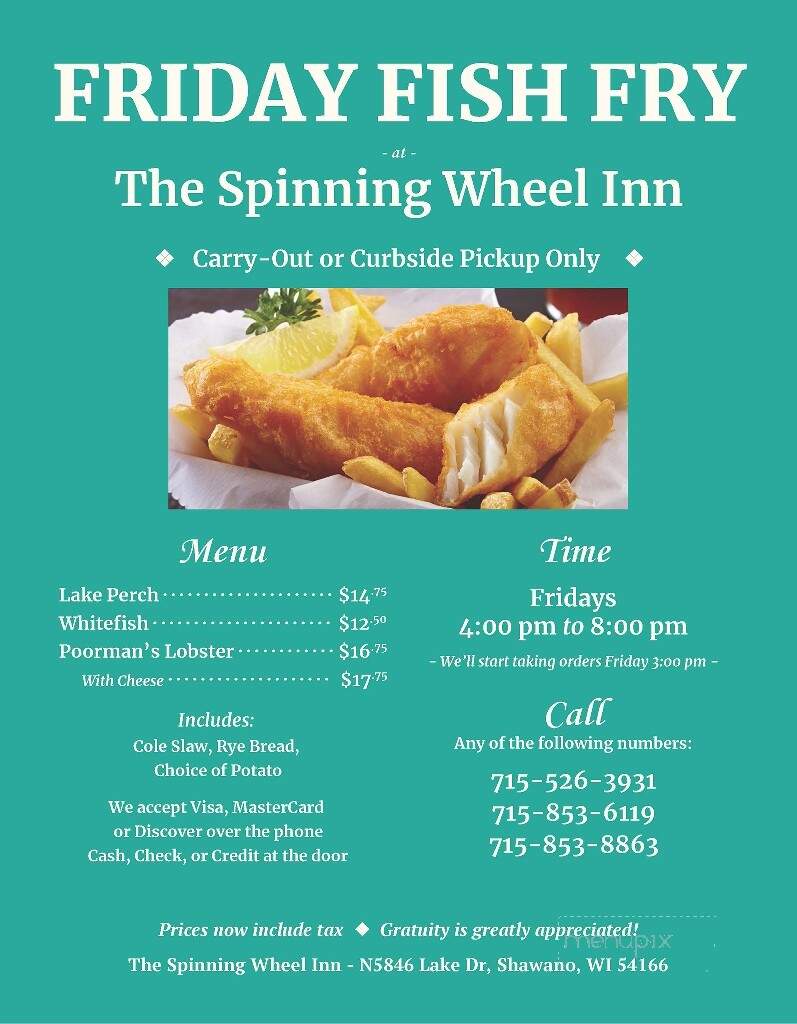 Spinning Wheel Inn - Shawano, WI menu_pic