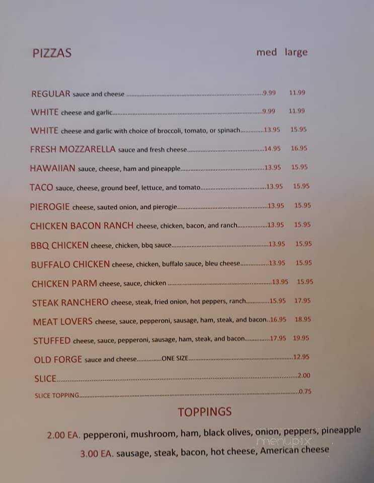 Woodys Pizzeria - Shamokin, PA menu_pic