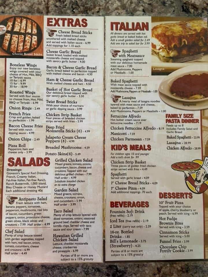 Giovanni's Pizza - South Williamson, KY menu_pic