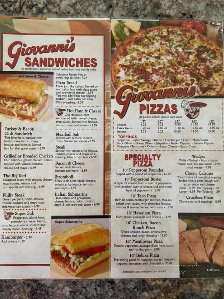 Giovanni's Pizza - South Williamson, KY menu_pic