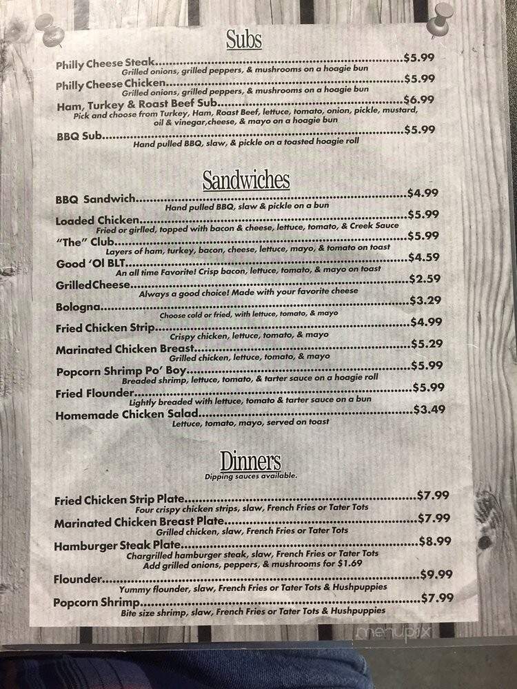 River Deck Store & Grill - Liberty Hill, SC menu_pic