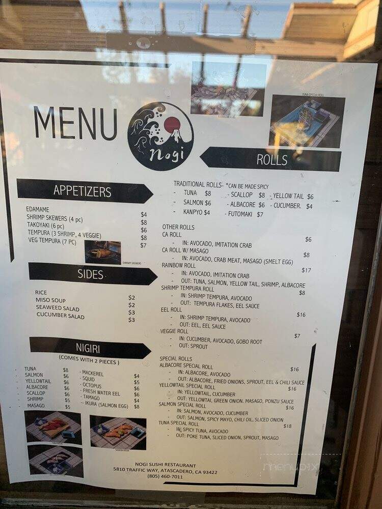Nogi - Atascadero, CA menu_pic