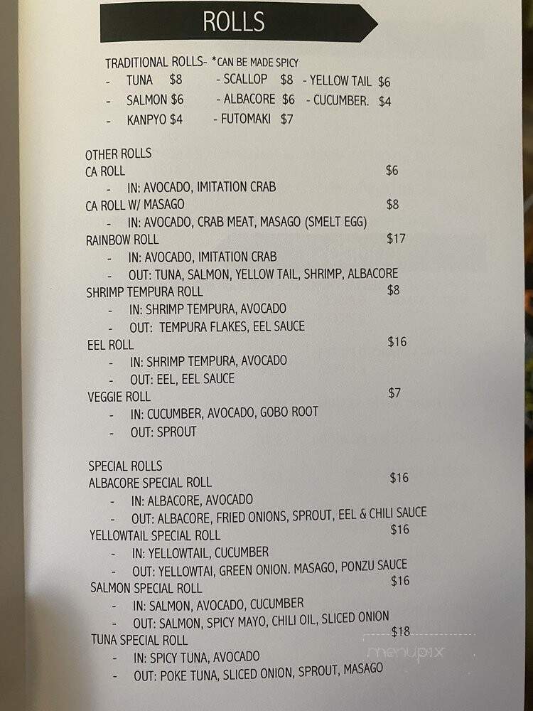 Nogi - Atascadero, CA menu_pic