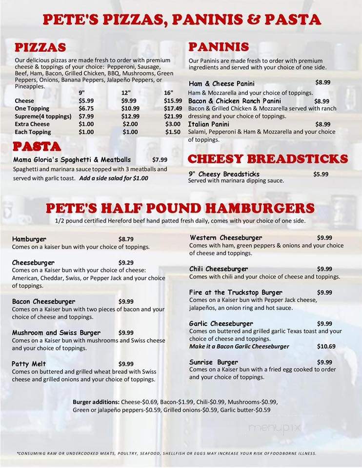 Uncle Pete's Truck Stop - Lebanon, TN menu_pic