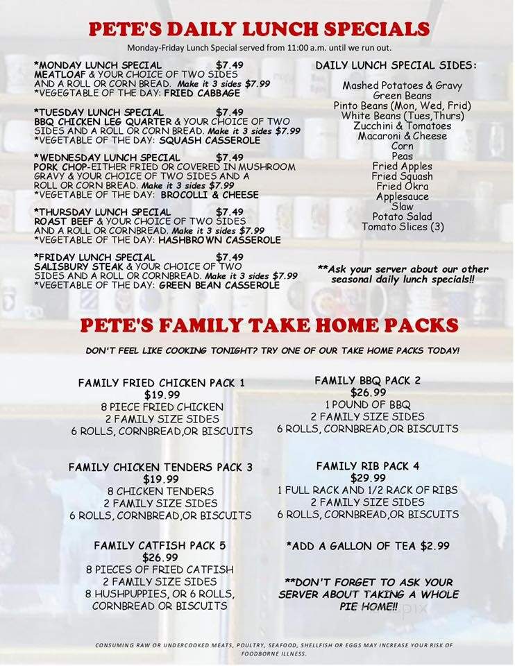 Uncle Pete's Truck Stop - Lebanon, TN menu_pic