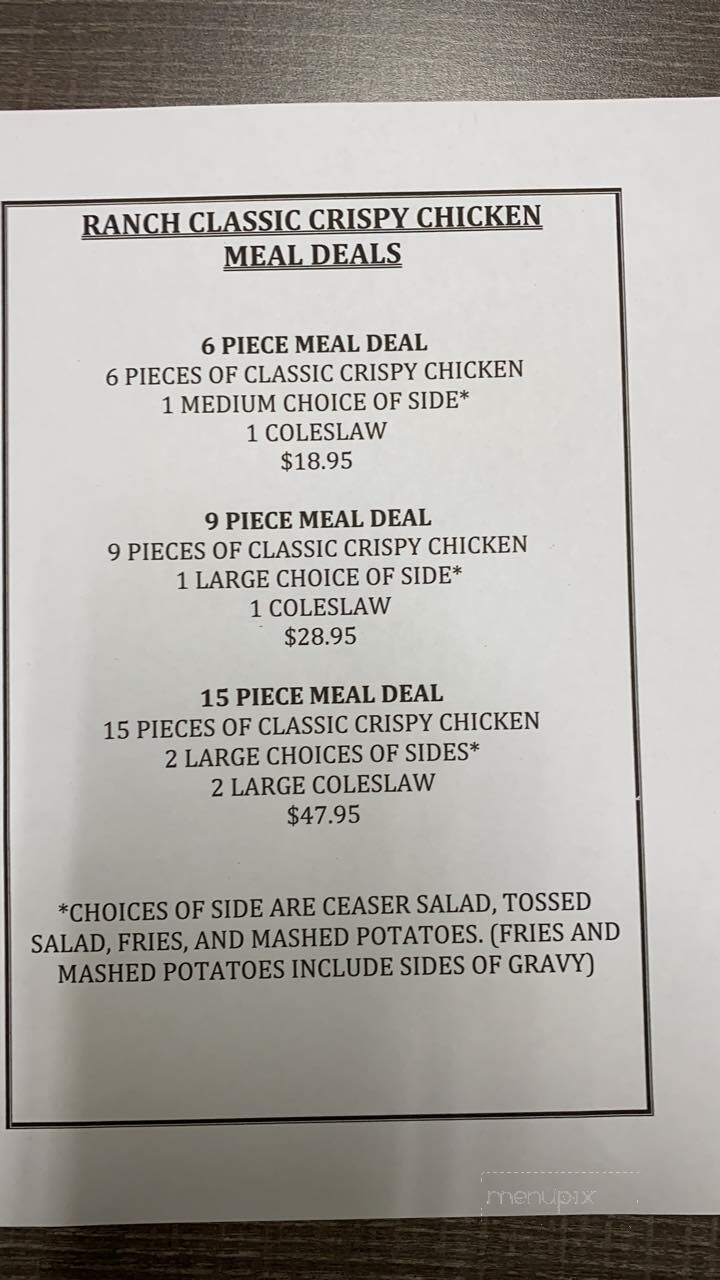 The Ranch - Havelock, ON menu_pic