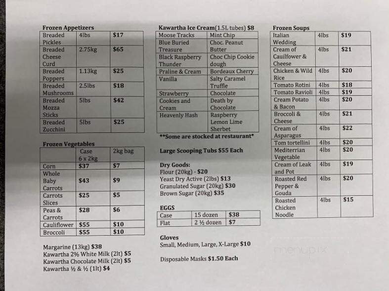 The Ranch - Havelock, ON menu_pic