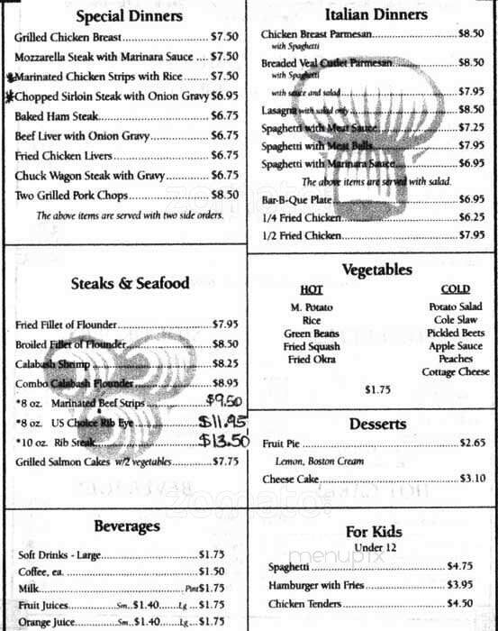 Knife and shop fork restaurant menu