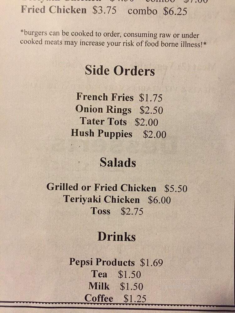 Jim's Grill - Yadkinville, NC menu_pic