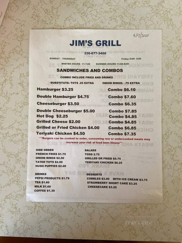 Jim's Grill - Yadkinville, NC