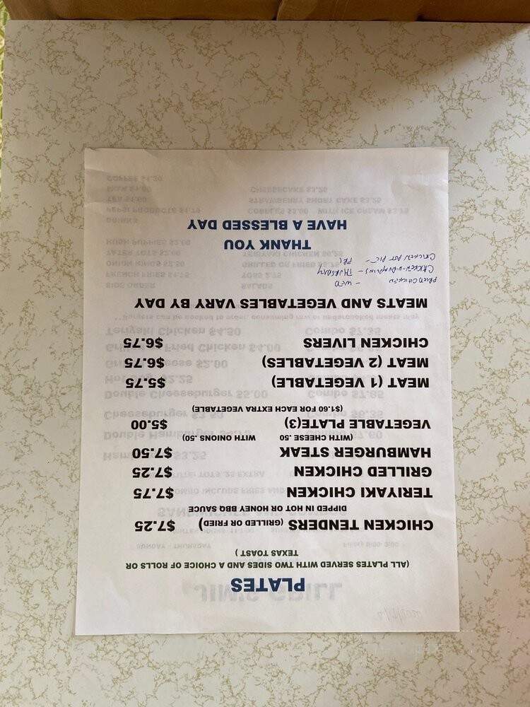 Jim's Grill - Yadkinville, NC menu_pic