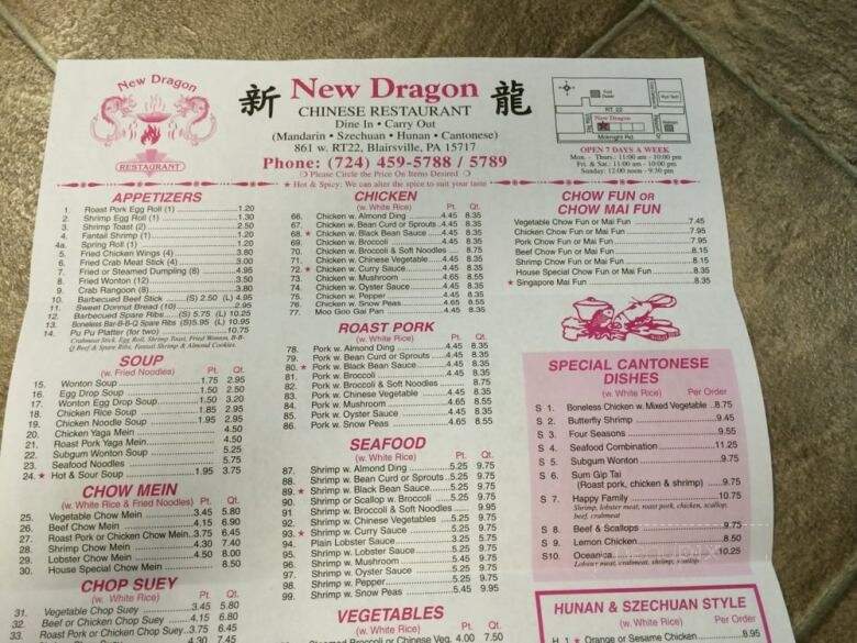 New Dragon Chinese Restaurant - Blairsville, PA