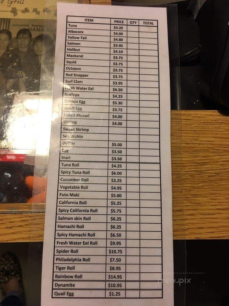 Hamasato Japanese Restaurant - Santa Maria, CA menu_pic