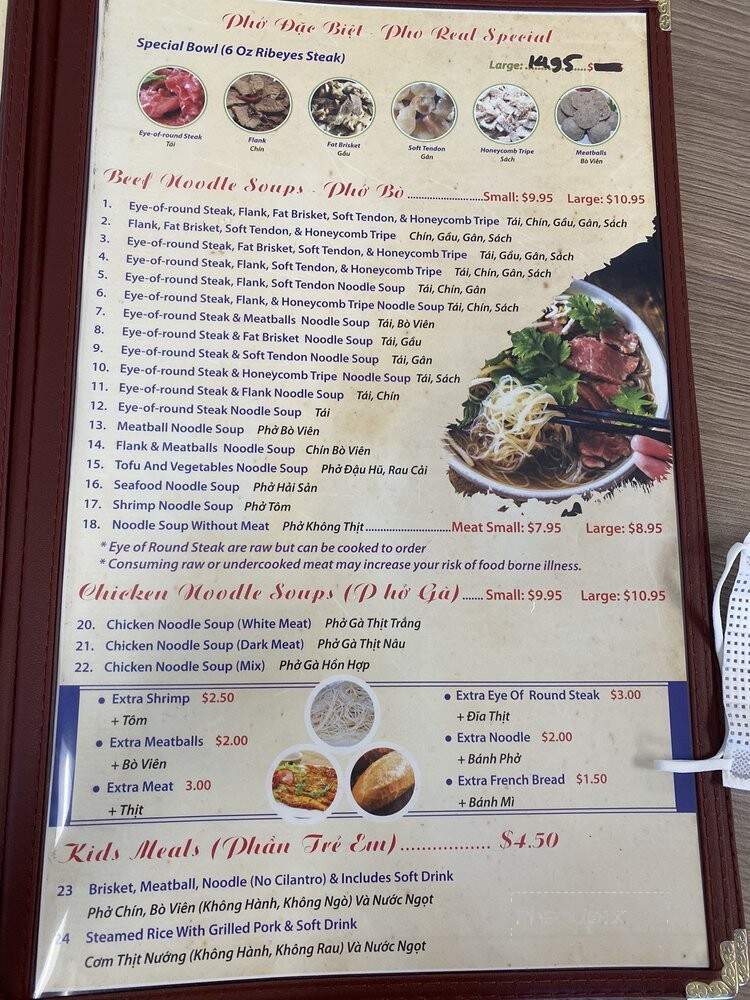 Pho Real - Keller, TX menu_pic