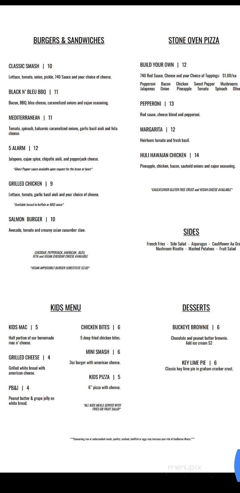 740 Social - Marietta, OH menu_pic