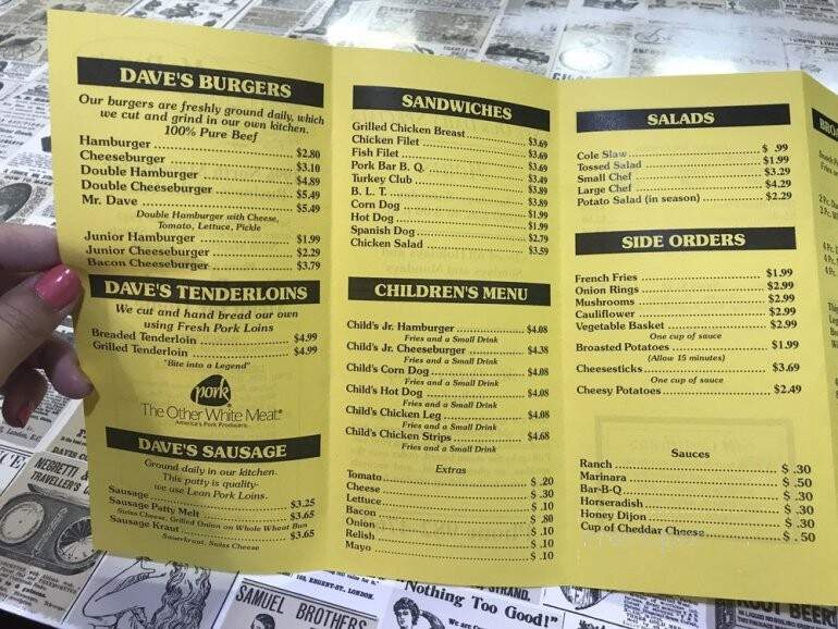 Mr Dave's - North Manchester, IN menu_pic