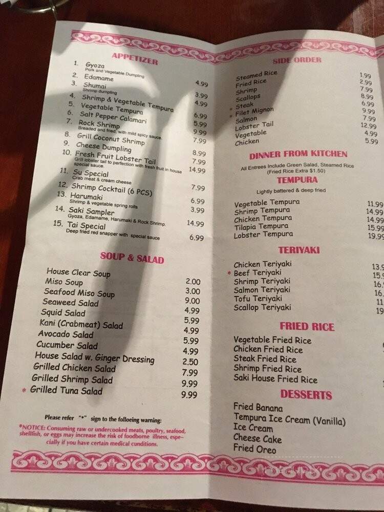Saki - Jackson, GA menu_pic