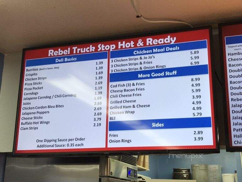 Rebel Truck Stop - Kalama, WA menu_pic