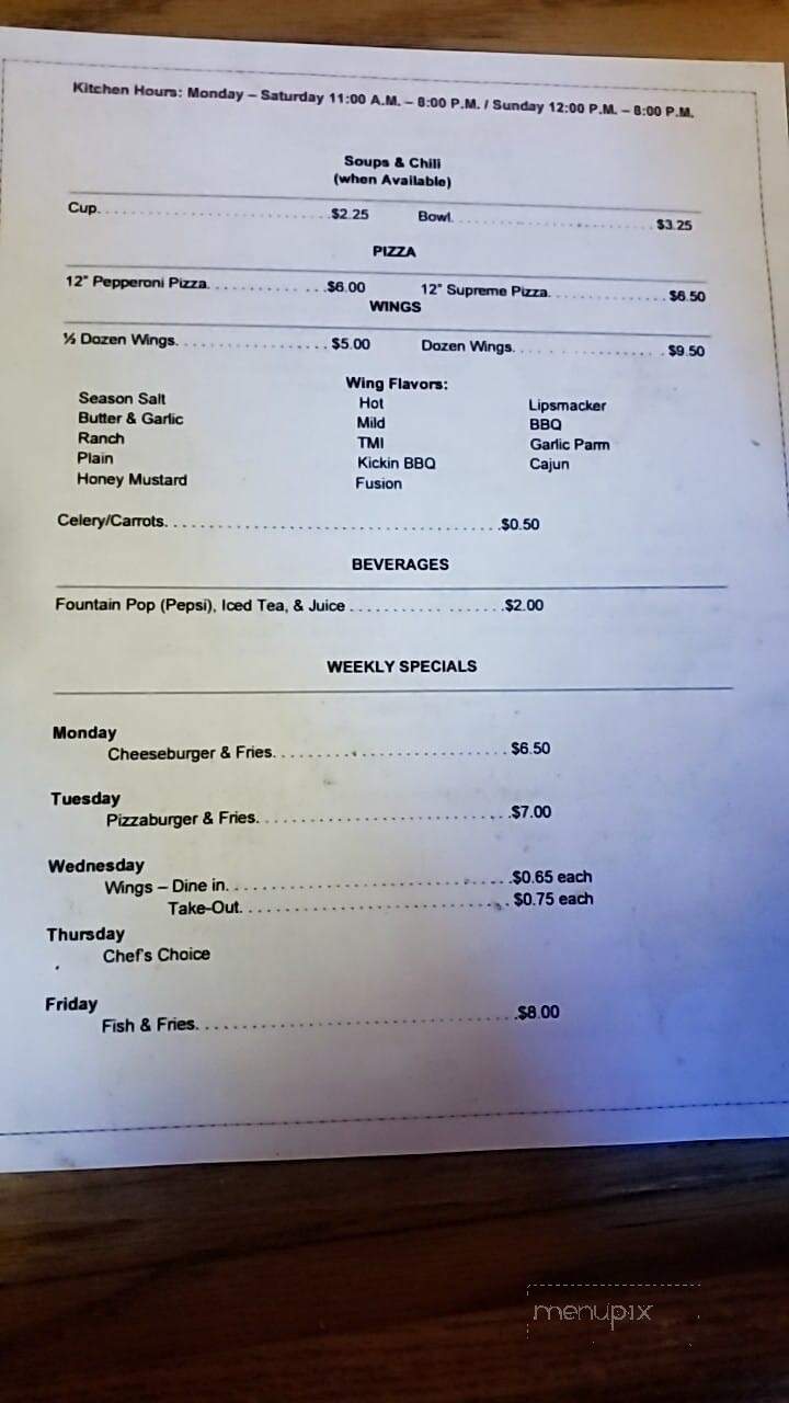 Mac's Bar & Grill - Knox, PA menu_pic