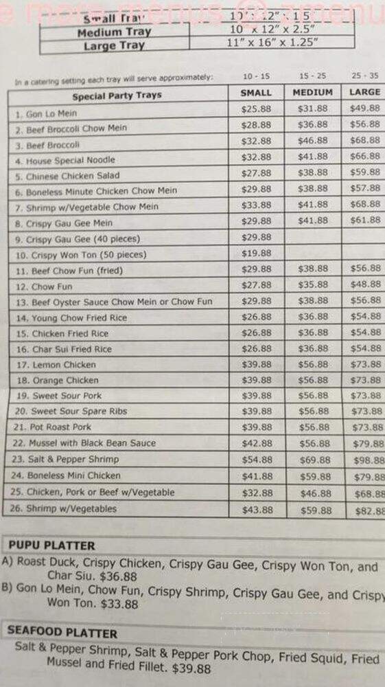 Golden City Restaurant - Honolulu, HI menu_pic