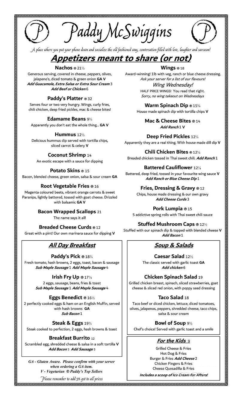 Paddy McSwiggins - Fort Mcmurray, AB menu_pic